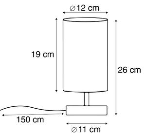 Moderní stolní lampa bílá kulatá 12 cm stmívatelná - Milo 2