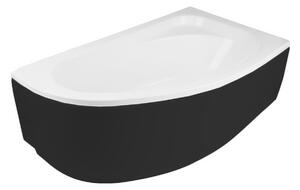 Besco Krycí panel k asymetrické vaně Cornea Black P 140x80 (150x100), černý Barva: Černá mat, Rozměry (cm): 140x80, Orientace: Pravá