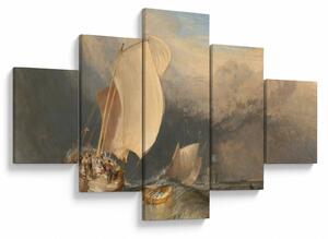 Obraz - William Turner, Fishing Boats with Hucksters Bargaining for Fish, reprodukce (125x70 cm)