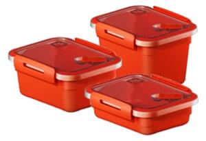 Krabička na jídlo do mikrovlnky Rotho MEMORY, 1,6l, červená