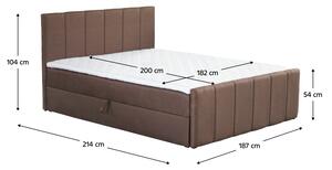 TEMPO Boxspringová postel, 180x200, hnědá, STAR
