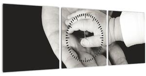 Obraz rukou (s hodinami) (90x30 cm)