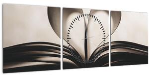Obraz knihy (s hodinami) (90x30 cm)