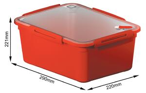 Rotho XXL - Plastový box, krabička, dóza, do mikrovlnky Rotho MEMORY, 5l, červená