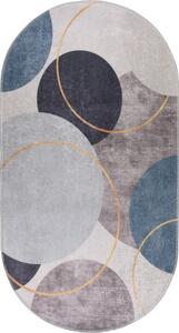 Modro-šedý pratelný koberec 60x100 cm Oval – Vitaus