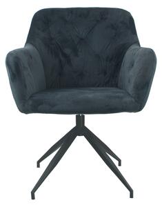 Otočná židle, tmavě šedá Velvet látka/černá, VELEZA NEW