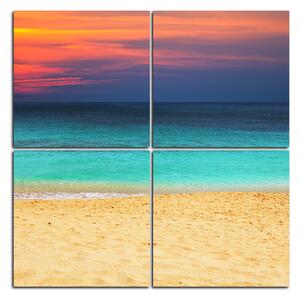 Obraz na plátně - Moře při západu slunce - čtverec 343E (60x60 cm)