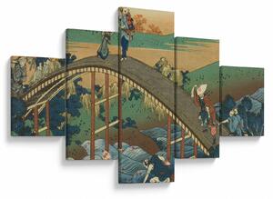 Obraz - Katsushika Hokusai, Ariwara no Narihirafrom the series One Hundred, Poems Explained by the Nurse (Hyakunin isshu uba ga etoki), reprodukce (125x70 cm)