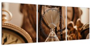Obraz - přesýpací hodiny (s hodinami) (90x30 cm)