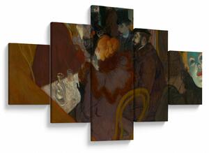 Obraz - Henri de Toulouse-Lautrec, At the Moulin Rouge, reprodukce (125x70 cm)