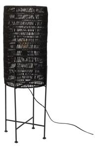 Černá stojací lampa se stínidlem z juty (výška 95 cm) Kari – Dutchbone