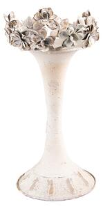 Béžový antik kovový svícen s květy Valérie M - Ø17*30 cm