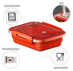 Rotho XS - Plastový box, krabička, dóza, do mikrovlnky Rotho MEMORY, 0,6l, červená
