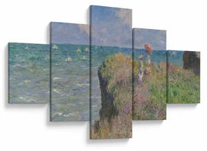 Obraz - Claude Monet, Cliff Walk at Pourville, reprodukce (125x70 cm)