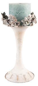 Béžový antik kovový svícen s květy Valérie M - Ø17*30 cm