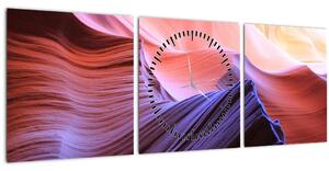 Obraz - barevný písek (s hodinami) (90x30 cm)