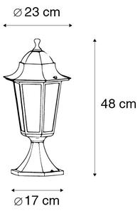 Klasická venkovní lampa podstavce černá 48 cm IP44 - New Orleans