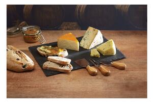 Sada nožů na sýr a břidlicového prkénka Kitchen Craft, 35 x 25 cm