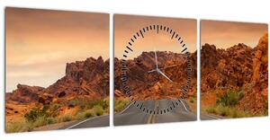 Obraz cesty v horách (s hodinami) (90x30 cm)