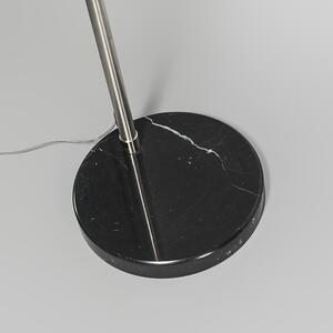 Moderní oblouková lampa z oceli s mramorovou základnou - XXL