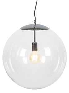 Skandinávská závěsná lampa chrom s čirým sklem - Ball 50