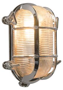 Retro nástěnná lampa chrom 18 cm IP44 - Nautica 2 ovál