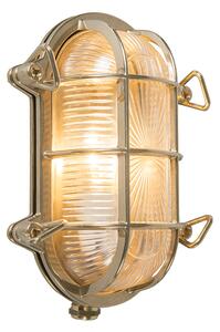 Retro nástěnná lampa zlatá 23 cm IP44 - Nautica oválná