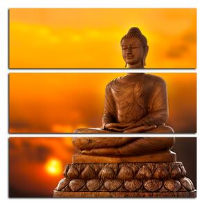 Obraz na plátně - Buddha a západ slunce - čtverec 359C (75x75 cm)