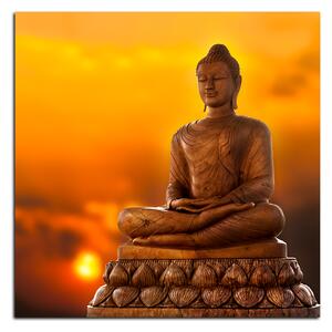 Obraz na plátně - Buddha a západ slunce - čtverec 359A (50x50 cm)