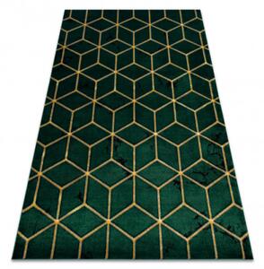 Koberec EMERALD exkluzivní 1014 glamour, styl kostka lahvově zelený / zlatý
