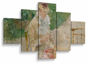 Obraz - Berthe Morisot French, Young Woman Knitting, reprodukce (125x70 cm)