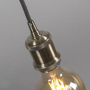 Moderní závěsná lampa bronzová s černým kabelem - Cava Classic