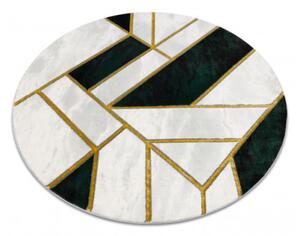 Koberec EMERALD exkluzivní 1015 kruh - glamour, marmur, geometrický zelený/zlatý