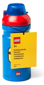 Modrá lahev na vodu s červeným víčkem LEGO® Iconic, 390 ml