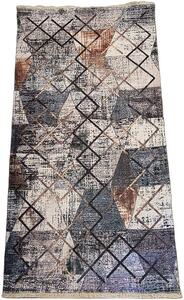 HU Hnědo-šedý moderní koberec Banco 1044-MULTI se vzorem čtverců Rozměr: 60x110 cm