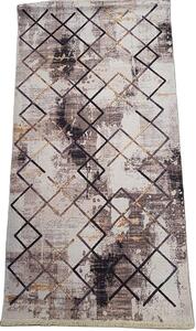 HU Hnědo-béžový koberec s kosočtvercovým vzorem Banco 1004-VIZION Rozměr: 60x110 cm
