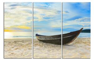 Obraz na plátně - Člun na pláži 151B (150x100 cm)