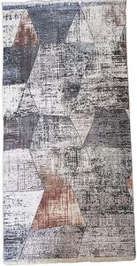 HU Šedý moderní koberec Banco 1044-MULTI-2 s motivem mnohostěnů Rozměr: 60x110 cm