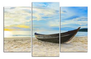 Obraz na plátně - Člun na pláži 151C (150x100 cm)