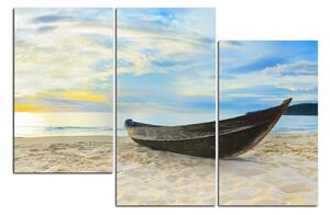 Obraz na plátně - Člun na pláži 151D (90x60 cm)