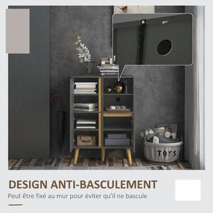HOMCOM Úložný kabinet, skříň na oblečení, komoda, moderní design, s nastavitelnými policemi a stabilními dřevěnými nohami do obývacího pokoje, ložnice