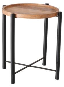KONFERENČNÍ STOLEK, přírodní barvy, černá, dřevo, kov, 49/49/55 cm XXXL - Konferenční stolky