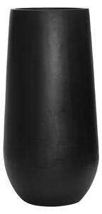 Pottery Pots Venkovní květináč kulatý Nax L, Black (barva černá), kolekce Natural, kompozit Fiberstone, průměr 50 cm x v 100 cm, objem cca 158 l
