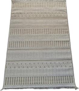 HU Béžový pruhovaný koberec Boho 878-B Rozměr: 60x100 cm