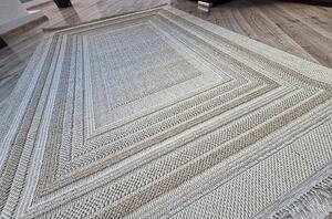 HU Moderní béžový koberec Boho 872-B s motivem obdélníků Rozměr: 60x100 cm