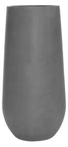 Pottery Pots Venkovní květináč kulatý Nax L, Grey (barva šedá), kolekce Natural, kompozit Fiberstone, průměr 50 cm x v 100 cm, objem cca 158 l