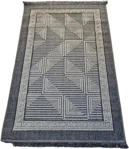 HU Šedý moderní koberec Boho 874-S s kostkovaným vzorem Rozměr: 60x100 cm