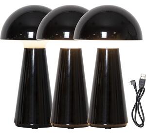 Černá LED stmívatelná stolní lampa (výška 28 cm) Mushroom – Star Trading