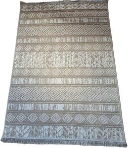 HU Béžový pruhovaný koberec Boho 881-B Rozměr: 60x100 cm