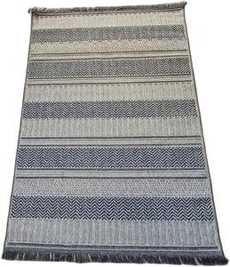 HU Šedo-béžový pruhovaný koberec Boho 878-S Rozměr: 60x100 cm